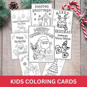 Kerstkleurkaarten voor kinderen, afdrukbare kerstknutsels, kleuractiviteit voor kinderen, kerstkaarten kleuren, zelfgemaakte kaarten voor kinderen