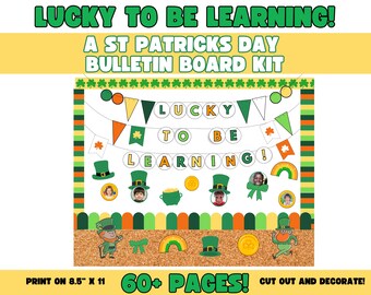Kit de babillard pour la Saint-Patrick, babillard de la chance d'apprendre, décoration de salle de classe pour la Saint-Patrick, salle de classe de mars, décoration de porte de classe