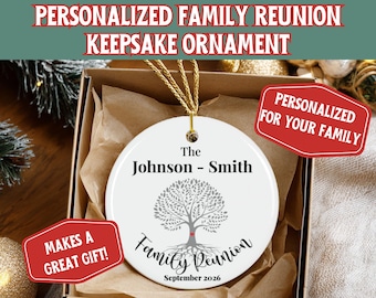 Personalized Family Reunion Ornament, Keepsake Reunion ornament