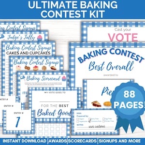 Ultimate Baking Competition Kit, Baking Contest Award Certificates, Cookie Contest, Dessert Contest, Bake-off Challenge, Baking Signup Sheet