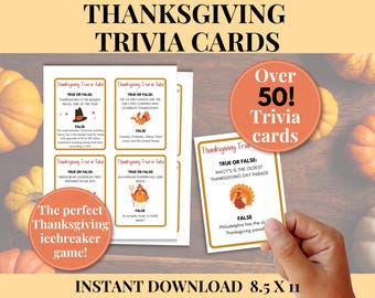 Thanksgiving-Trivia-Spiel, Thanksgiving-Eisbrecher-Spiel, Thanksgiving-Familienspiel, Thanksgiving-Dinner-Spiel, Partyaktivität zum Thanksgiving-Tag