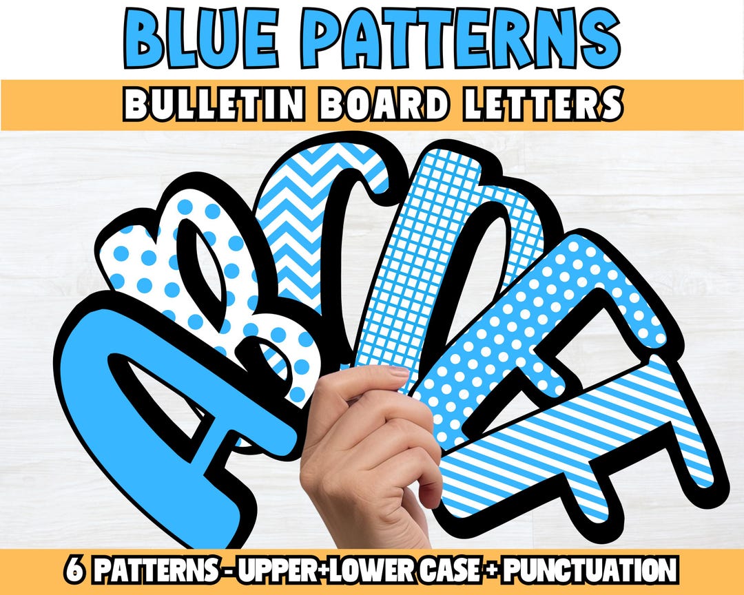Blue Patten Bulletin Board Letters, Solid Blue Bulletin Lettering