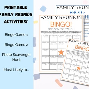 Family reunion ideas, family reunion games, family reunion find the family member, family scavenger hunt, reunion gathering games, ice breaker games
