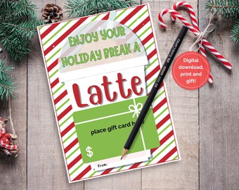 Teacher gift card holder, holiday Teacher gift, teacher appreciation gift card holder, printable gift card, teacher christmas gift card
