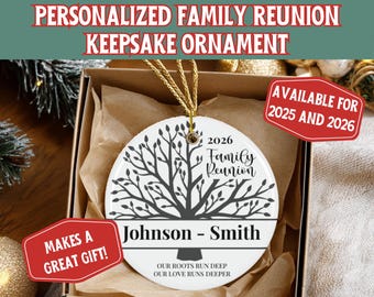 Family Reunion Keepsake Ornament, Family Reunion gifts, Personalized Family Reunion Ornament, Custom Family Reunion Gift, Reunion Favors