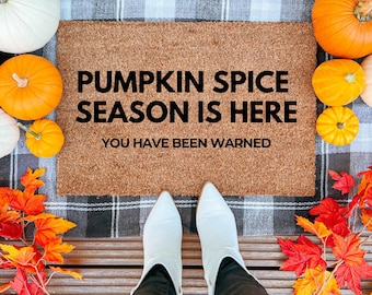 Pumpkin Spice season Doormat, pumpkin doormat, fall welcome mat, Halloween fall decor, entryway pumpkin doormat, funny doormat, door mat fal