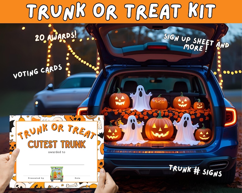 trunk or treat voting, halloween award certificates, trunk or treat car decorations, trunk or treat ideas, trunk or treat party, halloween fundraiser ideas