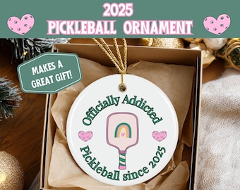 Pickleball-beroende julgransprydnad, Pickleball-prydnadspresent, Pickleball 2025-prydnad, Pickleball-present till Pickleball-spelare