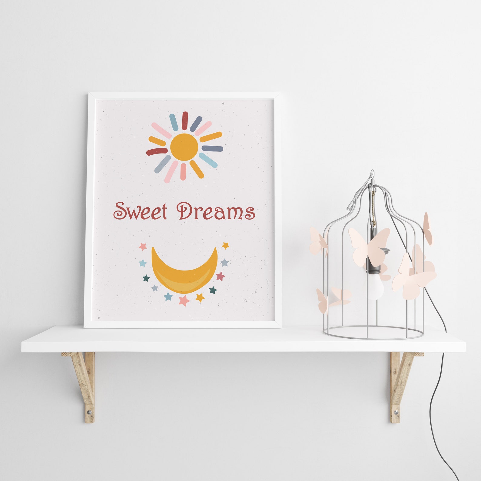 Sun and Moon Nursery Wall Art Celestial Sun and Moon Baby Etsy