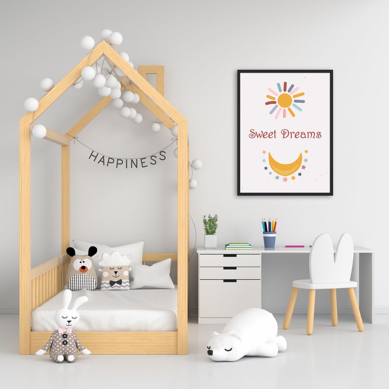 Sun and Moon Nursery Wall Art Celestial Sun and Moon Baby Etsy