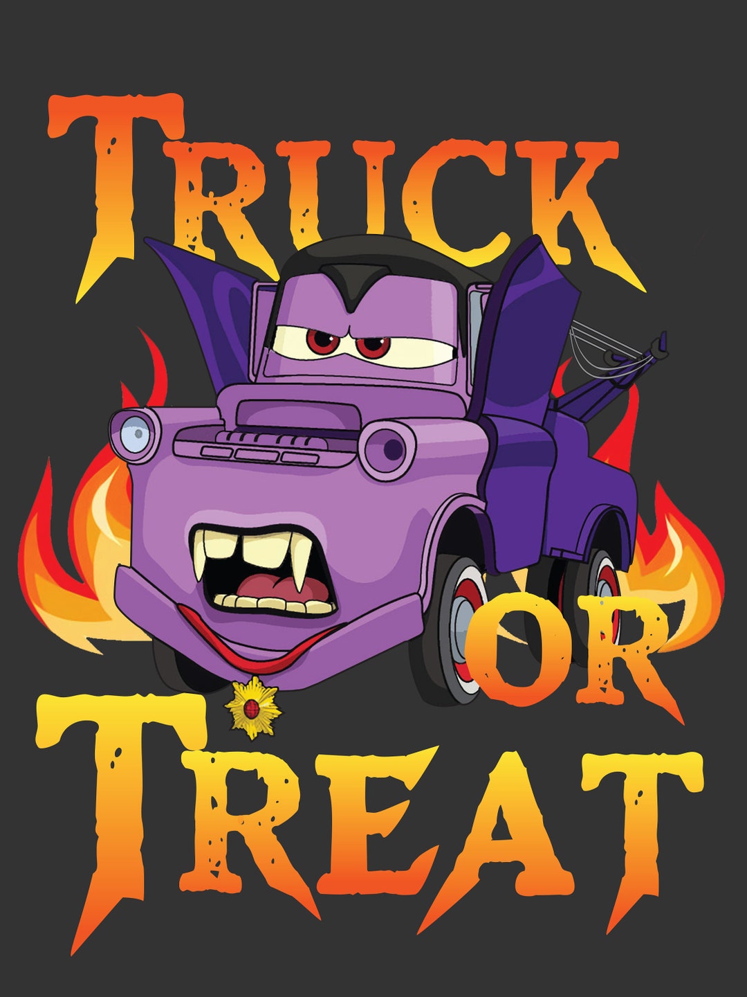 Pixar Cars Halloween Vampire Truck or Treat Png, Halloween Png