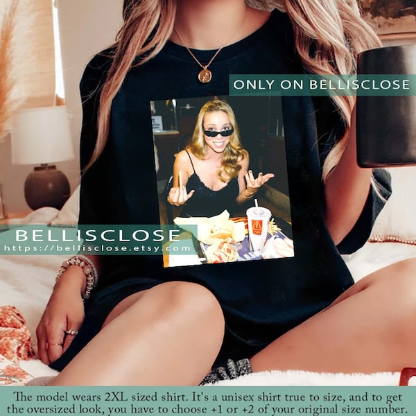 Mariah Carey comiendo camiseta Mcdonalds, sudadera
