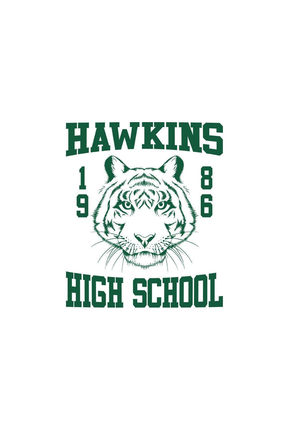 Hawkins High School 1986 Green Logo Png Etsy