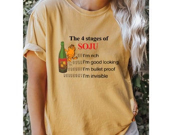 De 4 stadia van Soju Comfort T-shirt, grappige meme geschenken