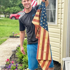 American Flag // sculpted American flag // patriotic flag // wooden American Flag // textured Folded flag // draped flag // American Flag