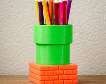 Mario Pipe Pencil & Pen Storage perfect for Office Organizer for Super Mario Bros Fan desk organizer