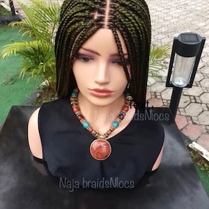 READY To Ship Full Lace Small Knotless Braided Wig For Black Women | Micro Braids wig | Skinny Plate Braids Wig| updo full lace braids