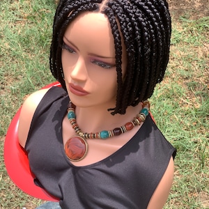 Bob Braided Wig for Black Women| 10” Short Wig| Glueless wig| Custom Wig , Braided wig| Light weight Wig, Bob Wig, Jaw Lengths Wig