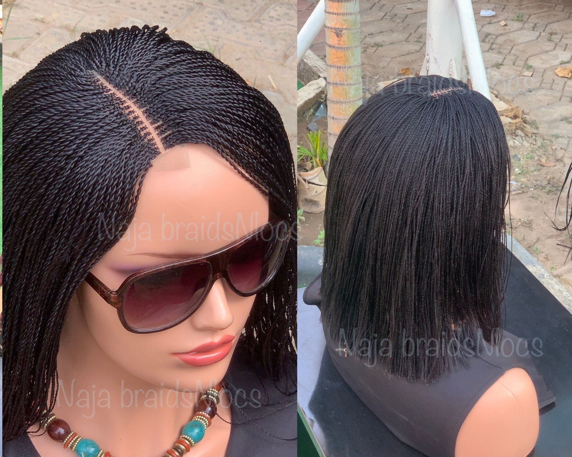 Lace Frontal Twist Braided Wig Senegalese Medium Twisted Braids