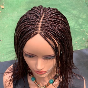 Shoulder Length brown braid wig, 16inches closure braids wig, Beginners friendly wig, Glueless wig, light weight braids wig, box braid