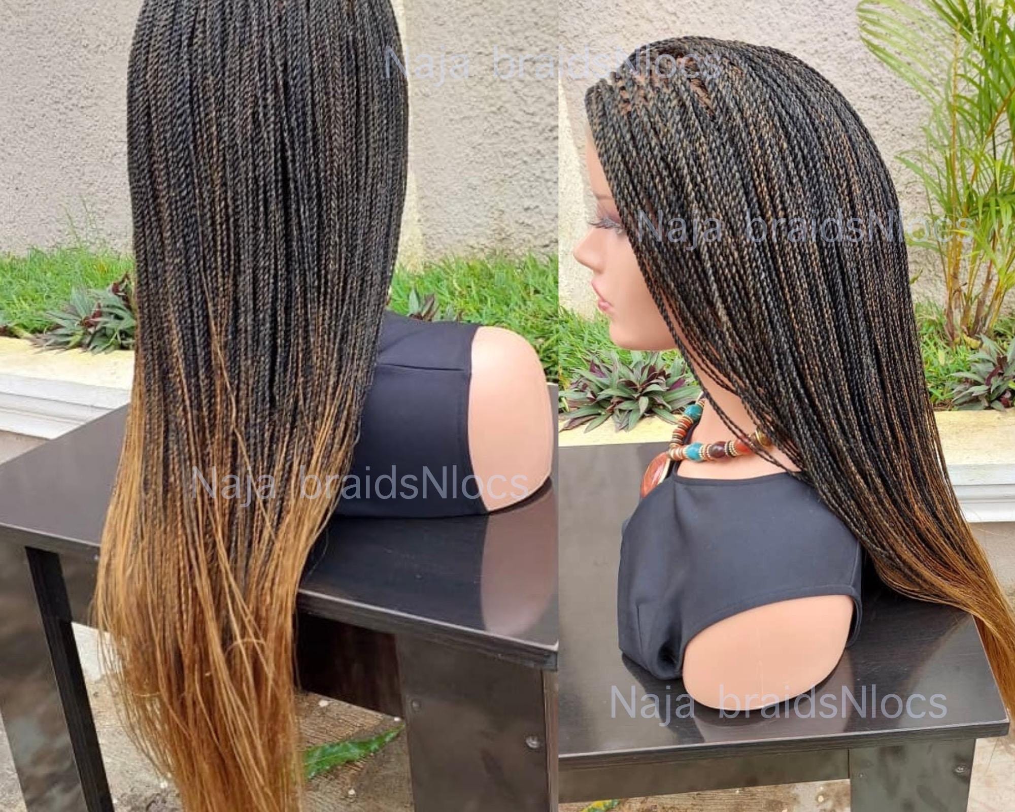 ? 24 ” 1B/27 OMBRÉ Micro Braid LaceFront WIG *NWT Blend 27 613 Color HD Full Lace 18 main image 2