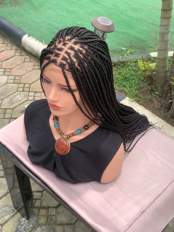 Knotless Braided Wig for Black Women 30 Glueless Black Frontal Wig Lace Front Braided Wig Micro Box Braids Wig Long Braids Wig Etsy