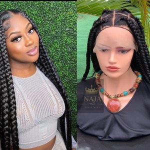 Knotless Braids, Full Lace Box Braids Wig for Black Women Braided