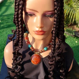 Ready To Ship curly braids full lace wig for black women light weight jumbo box braids wig color 1B Knotless handmade natural braided wig