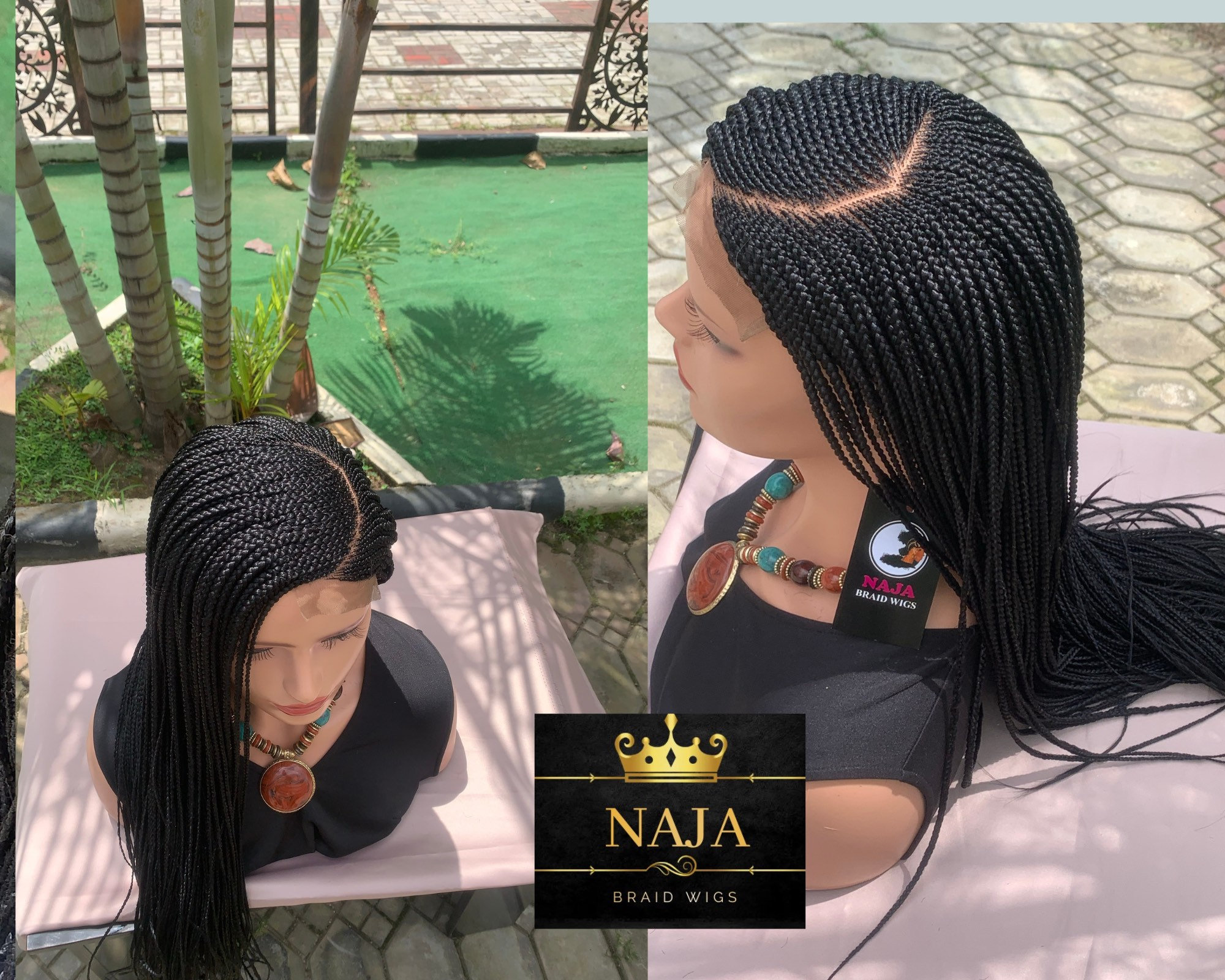 Cornrow Braided Wig: Ghana Weaving, Lace Front, Glueless - Etsy display picture 2