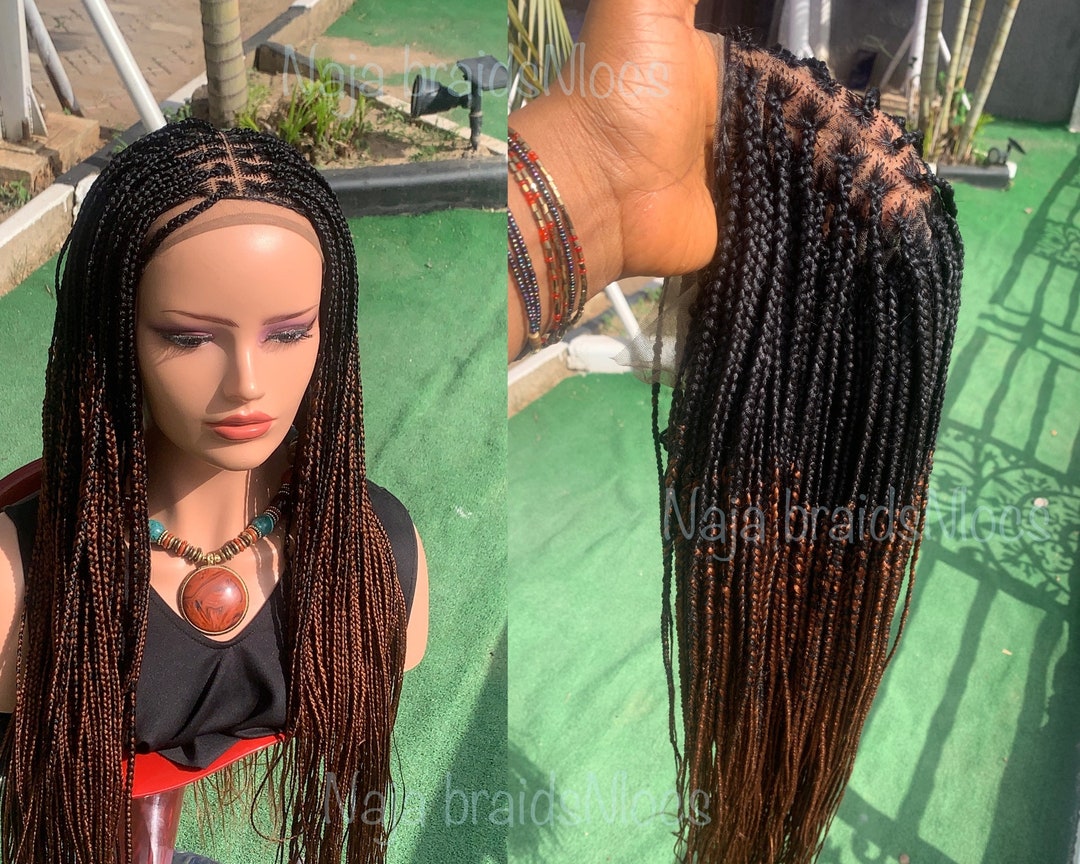 Braided Wig, Braids Wig, Ombré Braided Wig, Knotless Braids Wig, Free