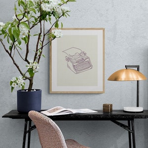 Macchina da scrivere vintage Mid Century Wall Art Minimalismo Arte stampabile Scandi Decor Regali antichi per scrittori