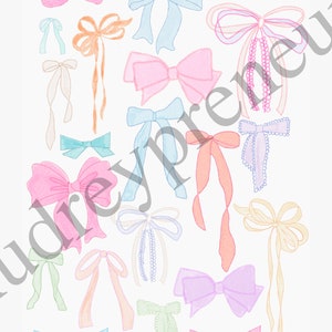 Trendy Watercolor Bows Wall Art | Chinoiserie Art | Coastal Wall Art | Grand Millenial Wall Art | Digital Download | Preppy Wall Art image 4