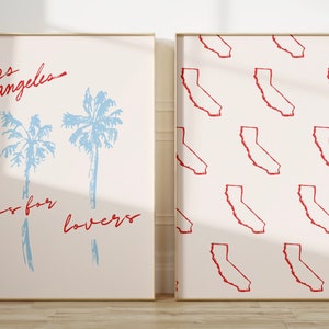 Los Angeles Poster | LA California Art | Location Wall Art | Minimalist  Wall Art | Digital Download | Trendy Wall Art