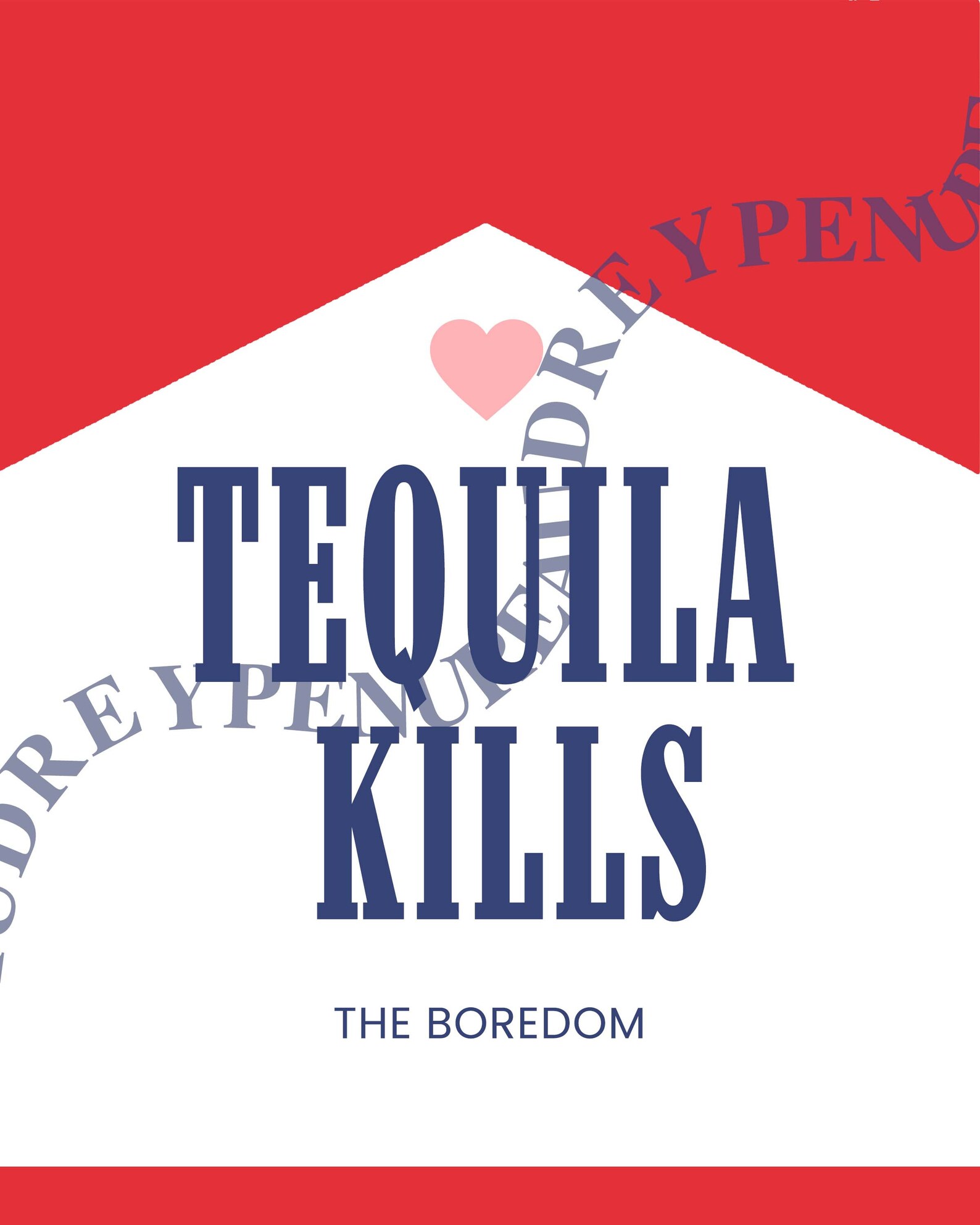 Tequila Kills the Boredom Pink and Red Wall Print Digital Etsy