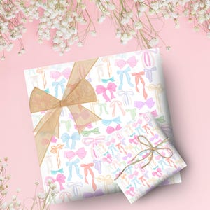 BOW WRAPPING PAPER | Christmas Wrapping Paper | Girly Wrapping Paper | Birthday Wrapping Paper | Preppy Gift | Coquette Wrapping Paper image 7