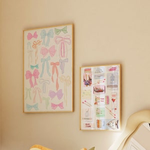 Trendy Watercolor Bows Wall Art | Chinoiserie Art | Coastal Wall Art | Grand Millenial Wall Art | Digital Download | Preppy Wall Art image 2