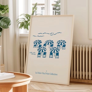 Dolce Vita | Salzwassertherapie | Retro Küsten Kunst | Vintage Strand | Trendige Wandkunst | Italien Kunstdruck | Digitaler Download | Küstenkunst