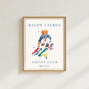 Polo Bear Ralph Lauren | Digital Vintage Wall Art | Digital Download | Artist Print | Artist Art