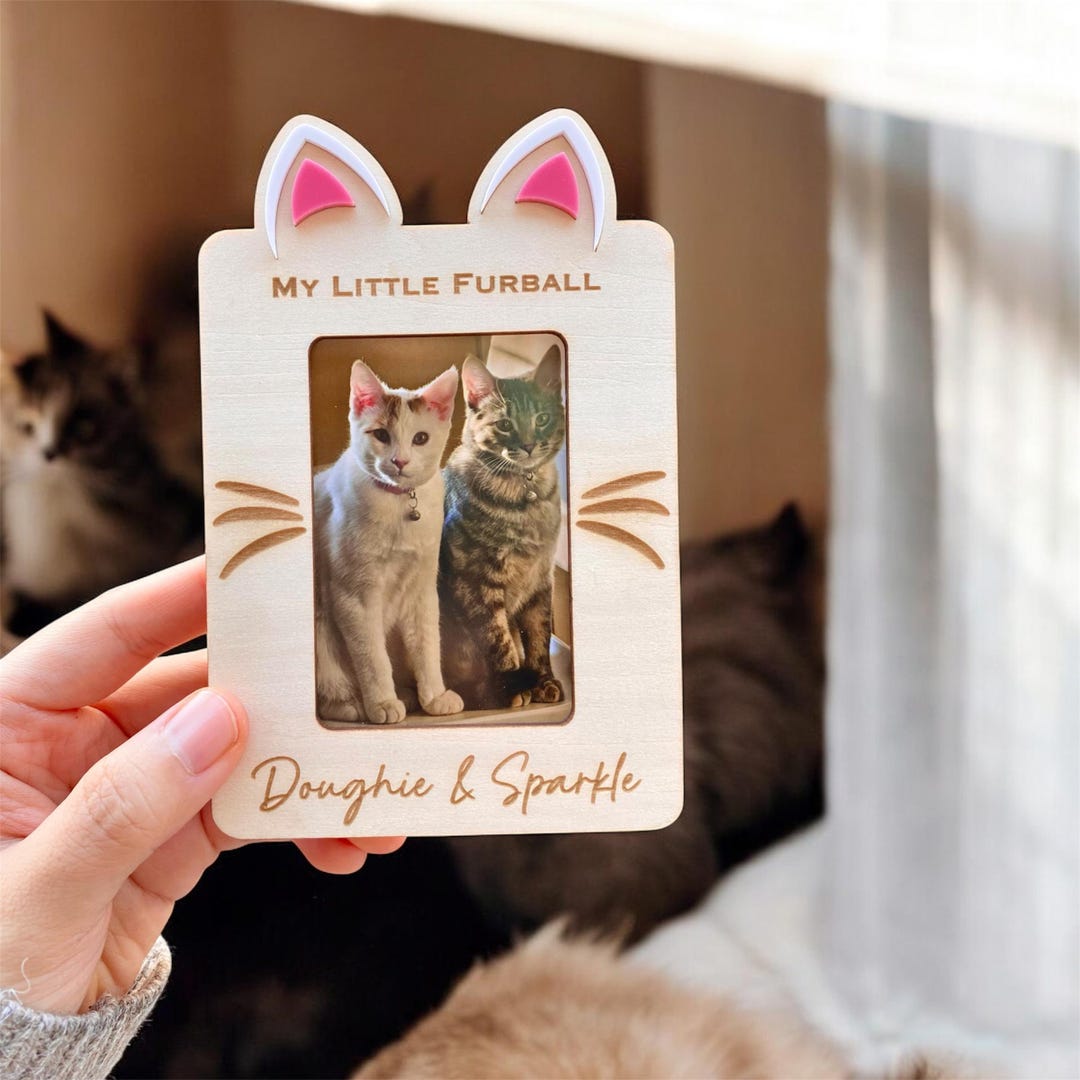 Mini Cat Picture Frame Personalized Cat Picture Frame Magnet: Fit 2