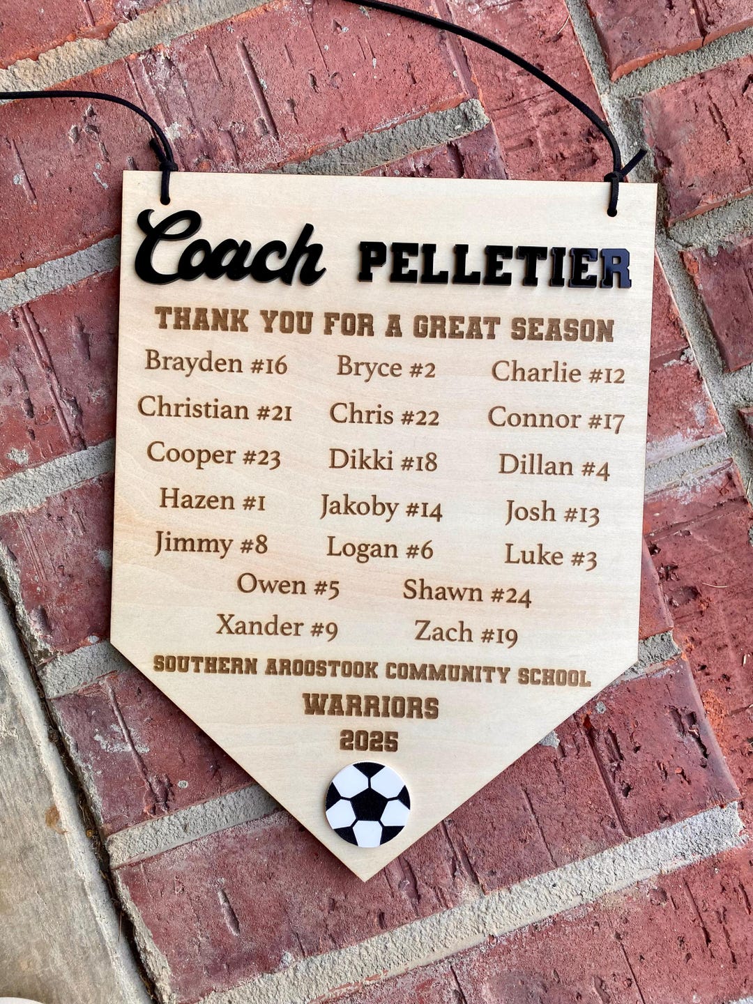 Head Coach Inscriptions Personalized Soccer Coach Appreciation Sign: Laser Engraved Wood, 3D ...