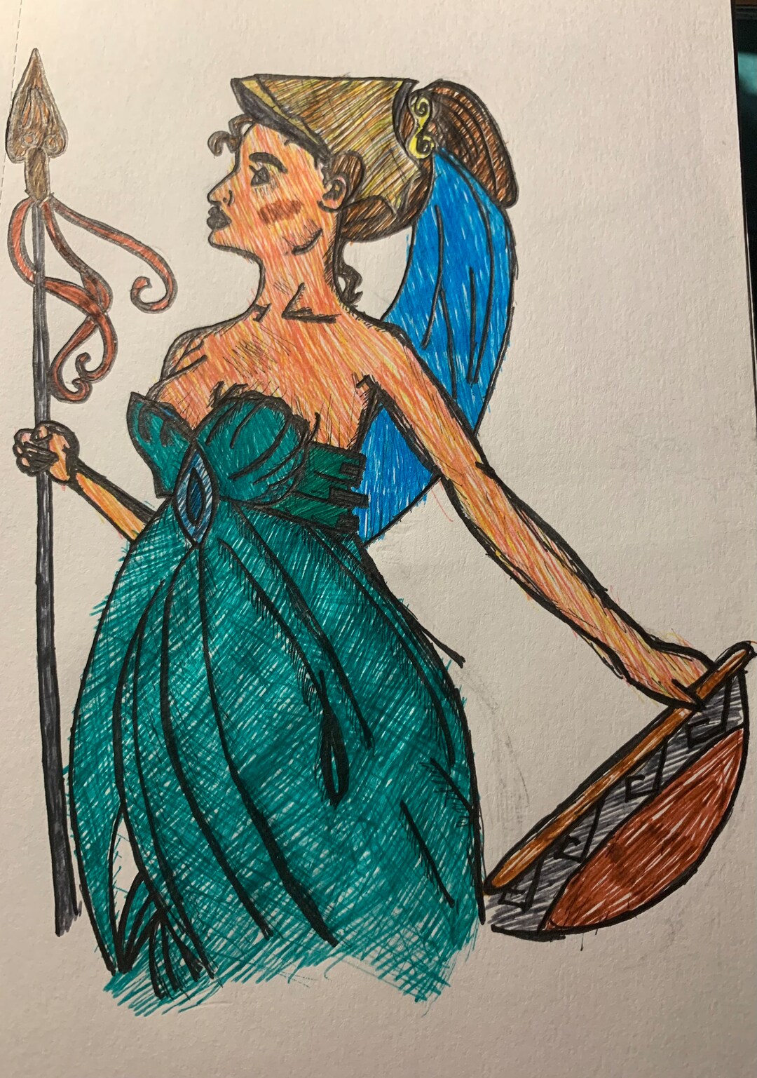 Athena Statue Drawing Etsy