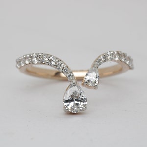Diamond Cuff Wedding Ring, Vintage Diamond Stacking Ring, 14k Gold Moissanite Ring, Diamond Anniversary Ring, Valentine Gift