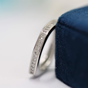 Square Moissanite Eternity Band: 14K Gold Wedding Ring