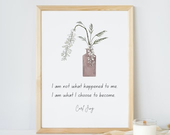 Carl Jung Quote, Digital Art, Psychology Poster, Printable Art, Therapist Prints, Office decor