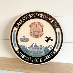 Military Base Design Gift for PCS, Any Base, Air Force Going Away Gift, Custom Plaque, PCS Gift, Air Force Office Decor for Military Gift