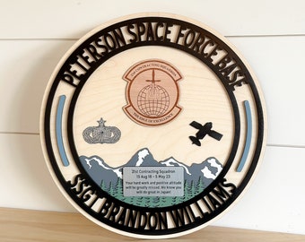 Military Base Design Gift for PCS, Any Base, Air Force Going Away Gift, Custom Plaque, PCS Gift, Air Force Office Decor for Military Gift