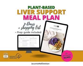 Plan de alimentación de apoyo hepático a base de plantas / Nutre su hígado de forma natural - Vegano y apto para vegetarianos