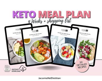 4-Week Keto Meal Plan: 50 Recipes & Shopping List (PDF Download)