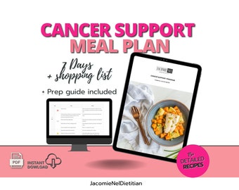 7-Day Cancer Support Meal Plan with Recipes, Shopping List, and Cancer Food Prep Guide