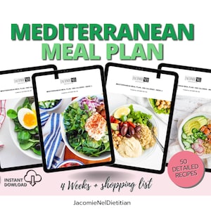 Mediterranean Meal Plan | 4 Weeks Mediterranean Diet Plan | 1500 calorie plan